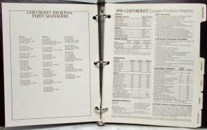 1978 Chevrolet Fleet Buyers Guide Camaro Nova Impala Caprice Monza Chevette