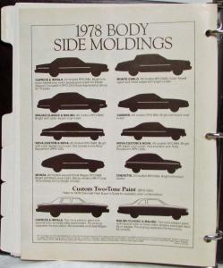 1978 Chevrolet Fleet Buyers Guide Camaro Nova Impala Caprice Monza Chevette
