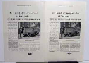 1931 Ford Quick Delivery Service At Low Cost Model A Panel Delivery Car Ad Proof