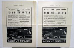 1937 Ford V8 Truck Economy Cuts Costs For Food Distributors Ad Proofs