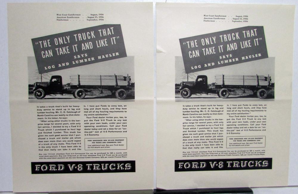 1937 Ford The Only Truck That Can Take It & Like It V8 Commercial Truck AdProof