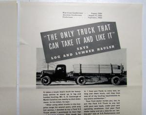 1937 Ford The Only Truck That Can Take It & Like It V8 Commercial Truck AdProof
