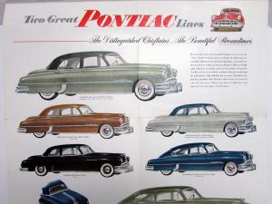 1950 Pontiac Sales Brochure Catalina Chieftain Streamliner Steel Station Wagon