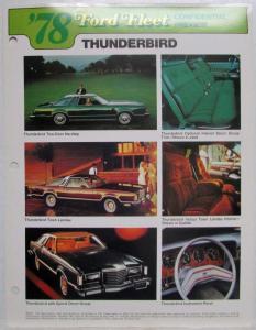 1978 Ford Fleet Confidential Preview Sheets - Bronco Ranchero Pickups Econoline