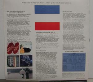 1966 Ambassador American Motors Oversized Sales Brochure Original