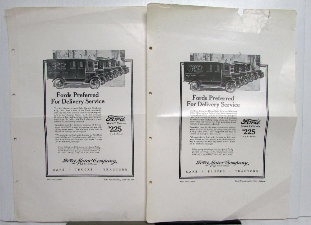 1926 Model T Ford Truck Chassis Preferred For Delivery Service Ad Proof