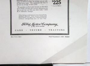 1926 Model T Ford Truck Chassis Preferred For Delivery Service Ad Proof