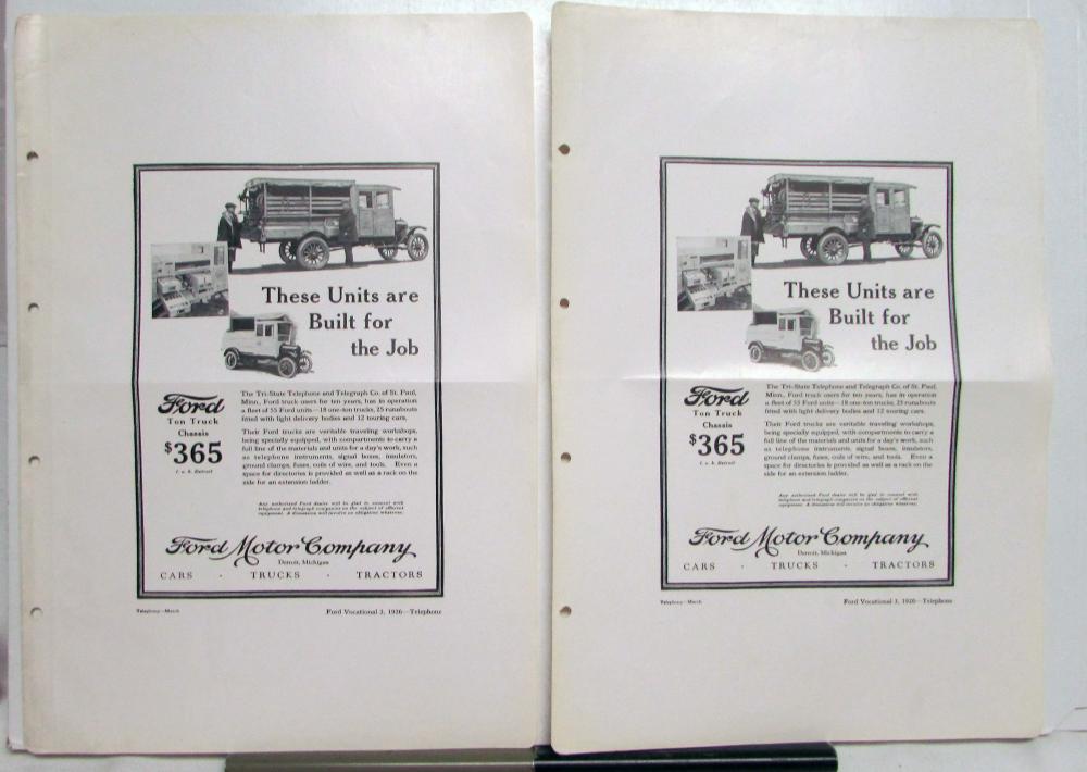1926 Ford Model T Built For The Job Ton Truck Chassis Ad Proof