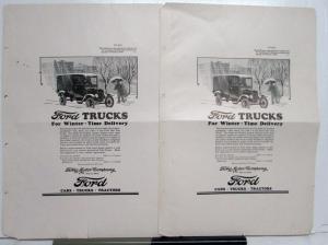 1926 Ford Model T Trucks For Winter Time Delivery One Ton Express Body Ad Proof