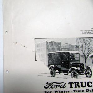 1926 Ford Model T Trucks For Winter Time Delivery One Ton Express Body Ad Proof