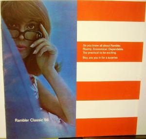 1966 AMC Rambler Classic Rebel Convertible Wagon XL Sales Brochure Original