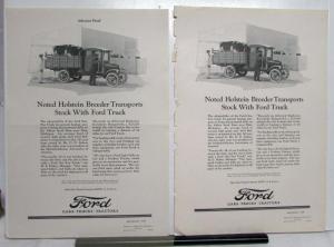 1926 Ford Model T Truck Holstein Breeder Transports Stock Ad Proof