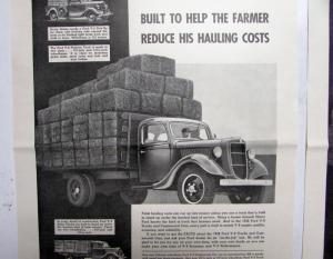 1936 Ford Built To Help Farmer V8 Stake Platform Truck Ad Proof