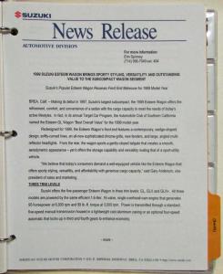 1999 Suzuki Media Information Press Kit - Grand Vitara Esteem Swift