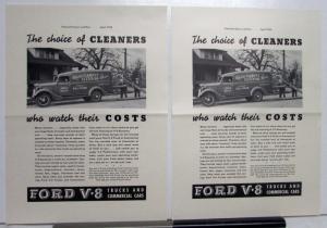 1936 Ford The Choice Of Cleaners V8 Commercial Car Truck Ad Proof