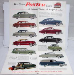1950 Pontiac Sales Brochure Catalina Chieftain Streamliner Steel Station Wagon 2