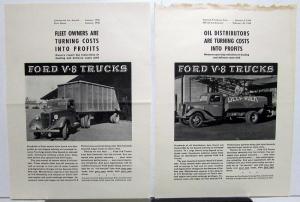 1936 Ford Fleet Owners Are Turning Cost Into Profit V8 Truck Ad Proof