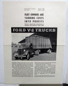 1936 Ford Fleet Owners Are Turning Cost Into Profit V8 Truck Ad Proof