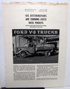 1936 Ford Fleet Owners Are Turning Cost Into Profit V8 Truck Ad Proof