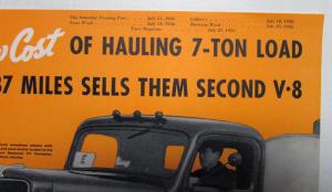 1937 Ford Low Cost Of Hauling V8 Truck Ad Proof