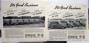 1936 Ford Its Good Business V8 De Luxe Panel Delivery Ad Proof