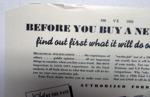 1935 Ford Before You Buy A New Truck V8 Truck Ad Proof