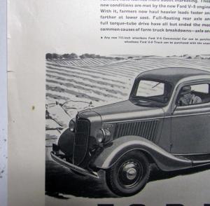 1937 Fords First Machines Were Farm Machine V8 Trucks & Commercial Cars Ad Proof