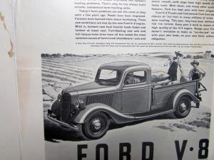 1937 Fords First Machines Were Farm Machine V8 Trucks & Commercial Cars Ad Proof
