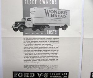 1936 Ford The Choice Of Fleet Owners V8 Commercial Car & Trucks Ad Proof