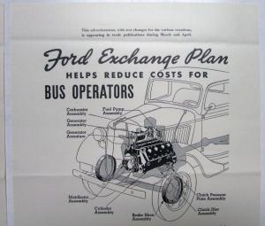 1936 Ford Exchange Plan V8 Special Bus Chassis Ad Proof