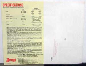 1963 Jeep Gladiator Dealer Sales Brochure Mailer Pickup Panel New Model Revised