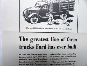 1936 Ford V8 Stake Truck By The Past For The Future Ad Proof