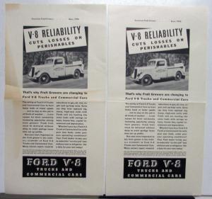 1936 Ford V8 Truck Commercial Car Reliability Cuts Losses On Perishables AdProof
