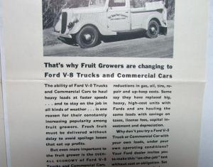 1936 Ford V8 Truck Commercial Car Reliability Cuts Losses On Perishables AdProof