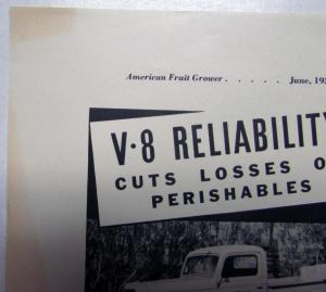 1936 Ford V8 Truck Commercial Car Reliability Cuts Losses On Perishables AdProof