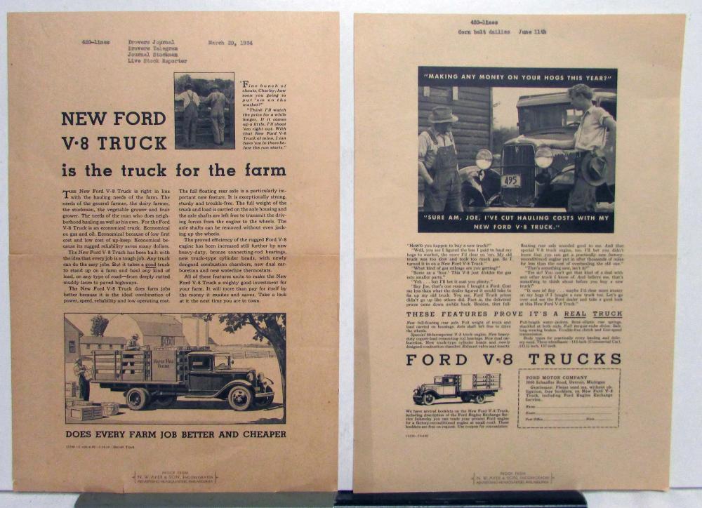 1934 New Ford V8 Truck Is The Truck For The Farm Ad Proof