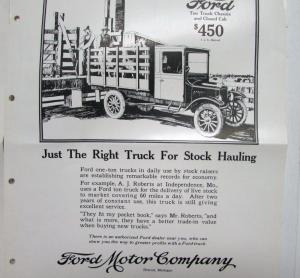 1926 Ford Model T Truck Just Right For Stock Hauling Ad Proof