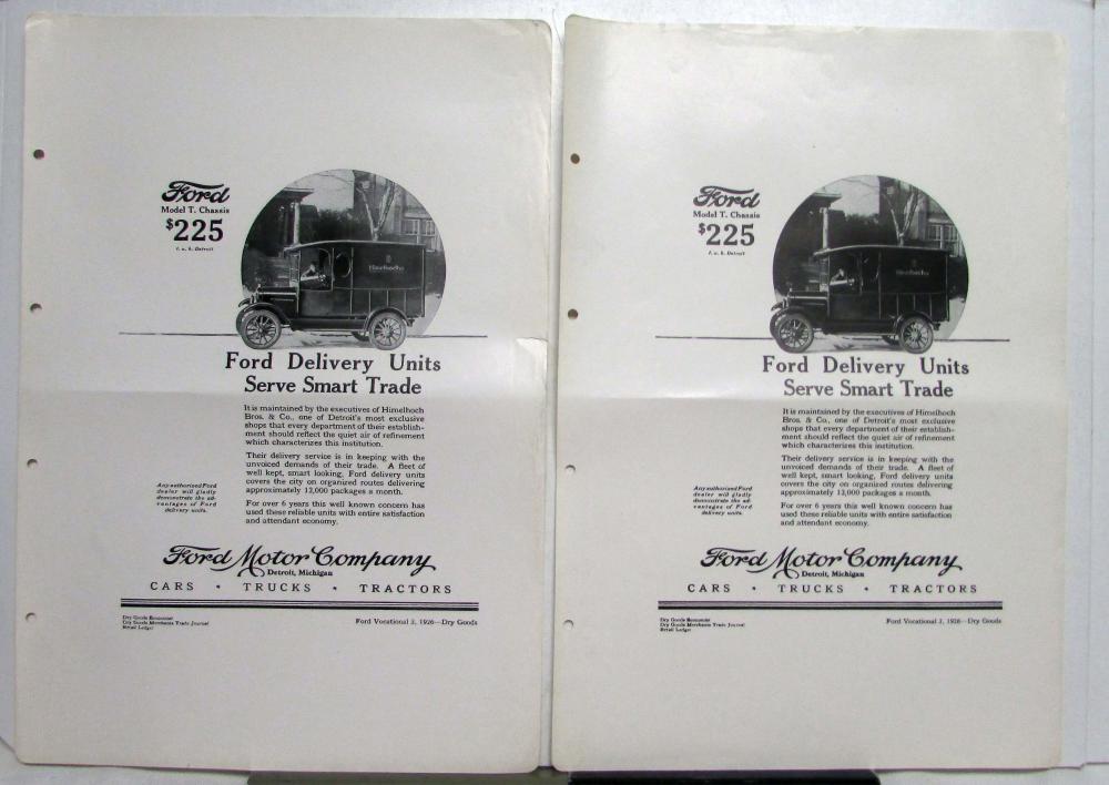 1926 Ford  Model T Parcel Delivery Units Serve Smart Trade Ad Proof