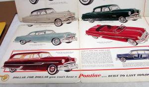 1953 Pontiac Chieftain Catalina Steel Wagon Dealer Sales Brochure Large Folder