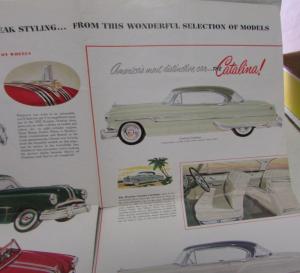 1953 Pontiac Chieftain Catalina Steel Wagon Dealer Sales Brochure Large Folder