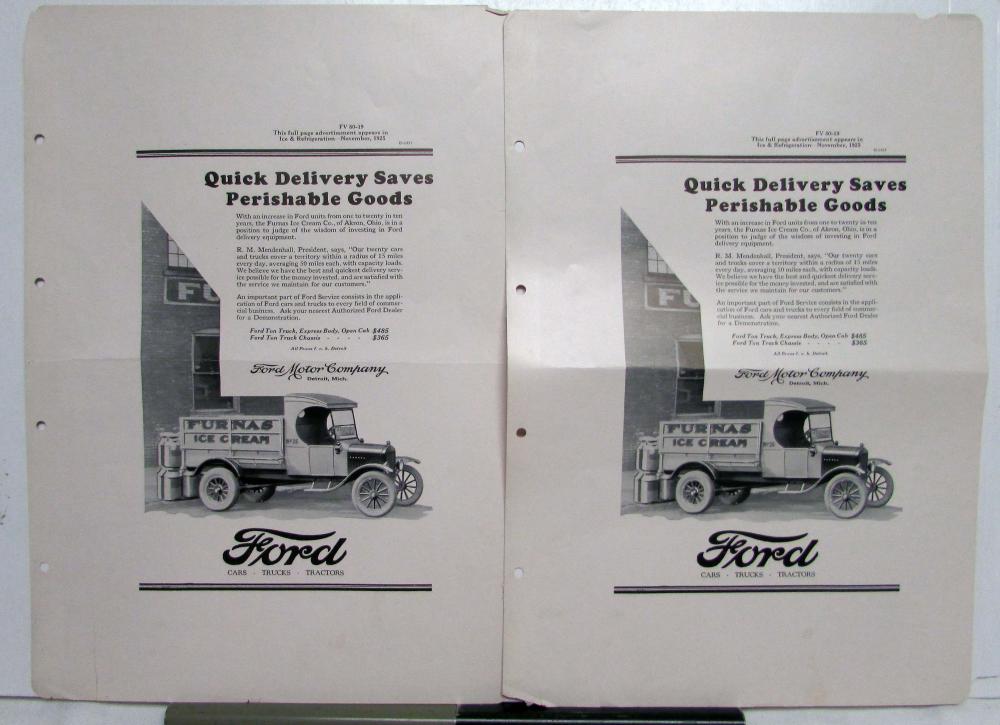 1925 Ford Model T Delivery Truck 1 Ton Express Quick Ad Proof