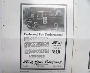 1926 Ford Model T 1 Ton Delivery Closed Cab Stake Ad Proof