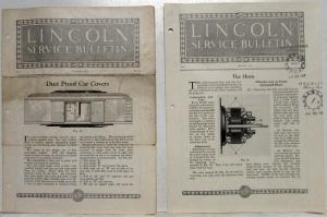 1924 Lincoln Service Bulletin Volume 1 No 8 Aug and No 10 Oct Issues