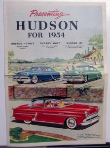 1954 Hudson Hornet Super Wasp Jet Color Sales Brochure Newspaper Insert XL