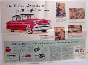 1954 Hudson Hornet Super Wasp Jet Color Sales Brochure Newspaper Insert XL