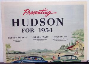 1954 Hudson Hornet Super Wasp Jet Color Sales Brochure Newspaper Insert XL