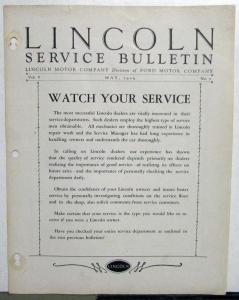 1929 Lincoln Service Bulletin Volume 6 Set Of 4 Original Repair Updates