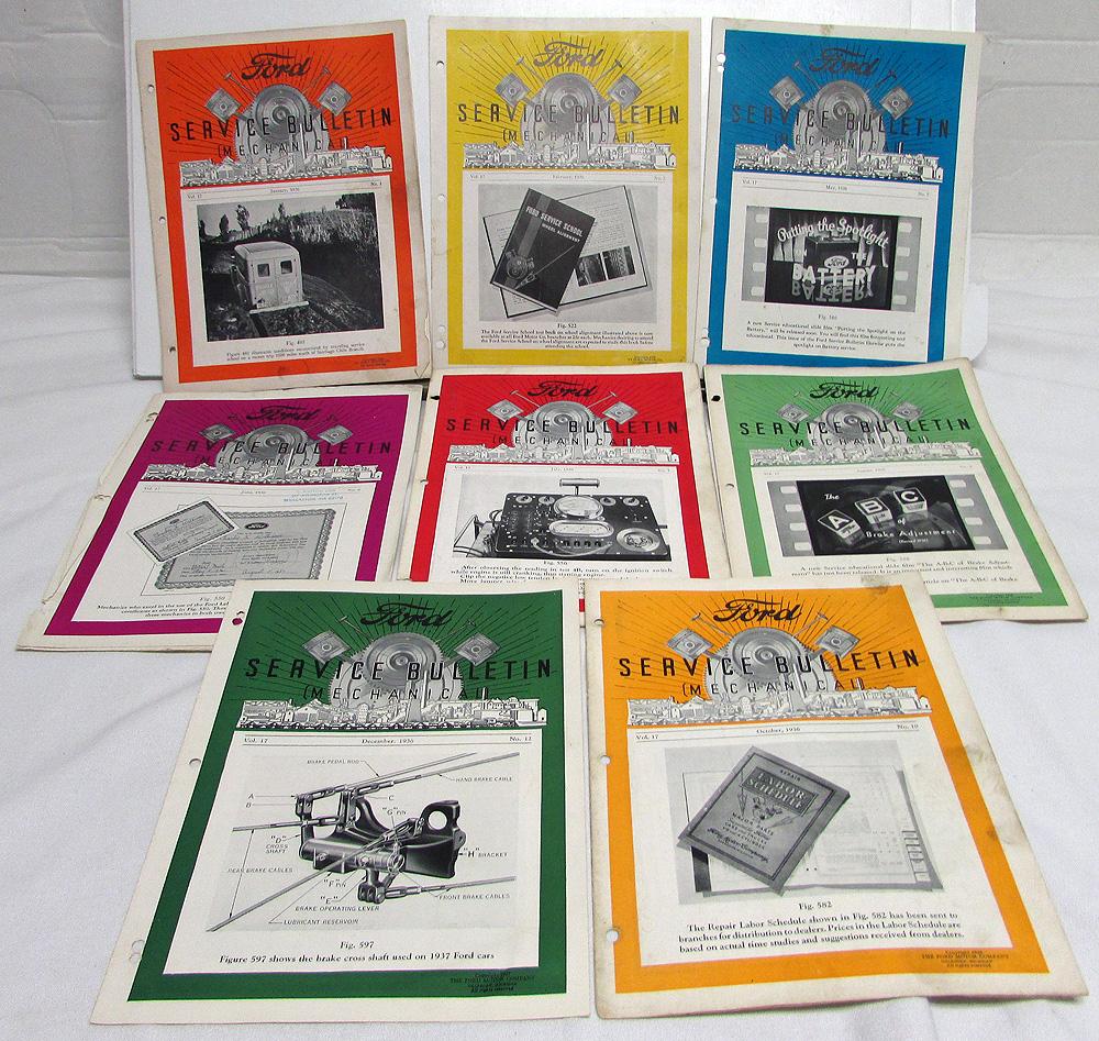 1936 Ford Service Bulletin Volume 17 Set Of 8 Dealer Repair Updates Original