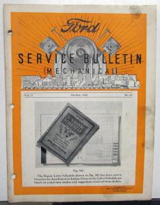1936 Ford Service Bulletin Volume 17 Set Of 8 Dealer Repair Updates Original