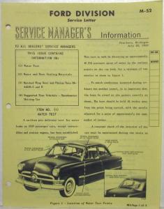 1950 Ford Service Managers Information Service Letters Lot